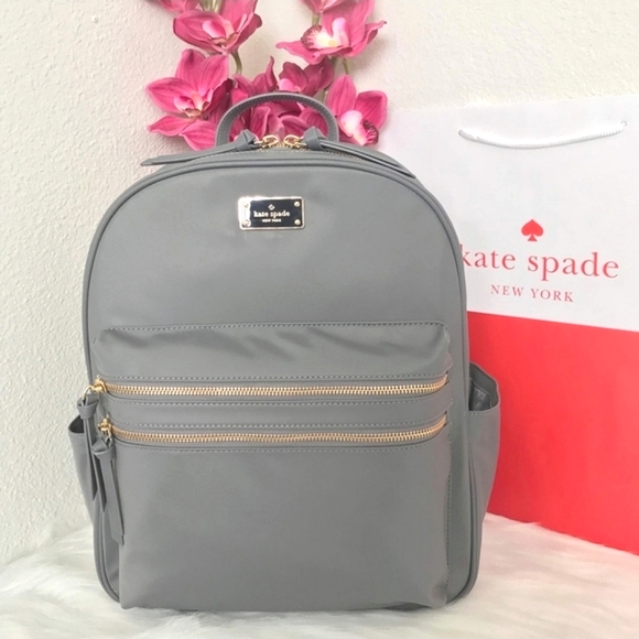 kate spade Handbags - Kate Spade New York Women's Wilson Road Bradley Smokey Pearl Lg Nylon Backpack
